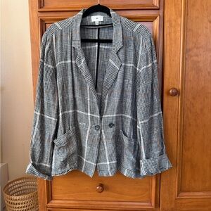 BP Black and Gray Plaid Blazer